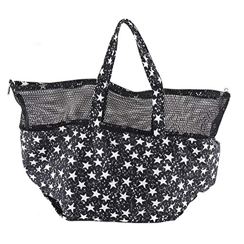 Sac à bandoulière Emiliana en tissu noir étoilé pour femme
