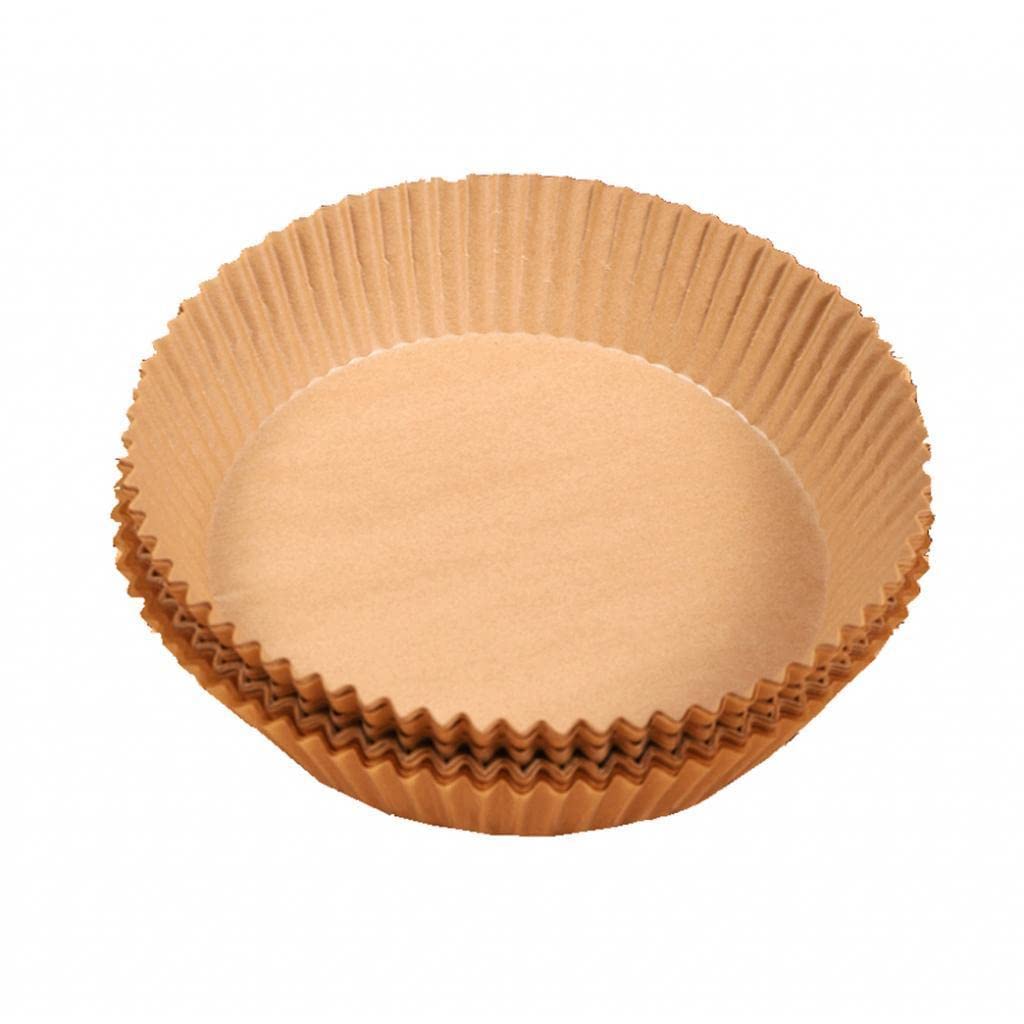 HoitoDeals 50Pcs Non-Stick Air Fryer Disposable Paper Liner Paper Plate for Air Fryer (Brown)