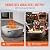 VEVOR Propane Fire Pit, Outdoor Concrete Gas Fire Pit, 39 in Tabletop with Lava Rocks, Lid,Rain Cover,Adjust Flame Height Camping Firepit for Heating, Lighting, 50000 BTU