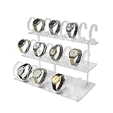 Missartist 3-Tier Watch Display Stand Organizer, 24 Piece Jewelry Holder Rack Watch Display Holder Watch Display Rack -Clear Acrylic