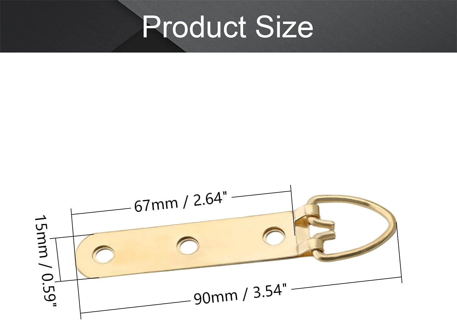Nails for Hanging Pictures,Picture Hooks 30PCS Ring Picture Frame Buckle 2.56" x 0.79"Gold Tone Assortment Kit for Home Decoration Picture Frames Photo Hanging Solutions(3.54" x 0.59"(L x W) Gold)