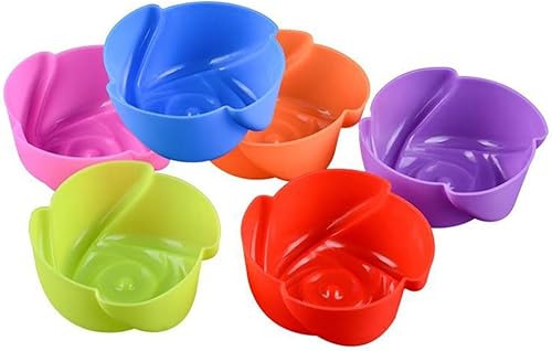 12 moldes para pasteles de rosas y flores, forros reutilizables para magdalenas, moldes para muffins reutilizables, moldes de silicona para hornear,