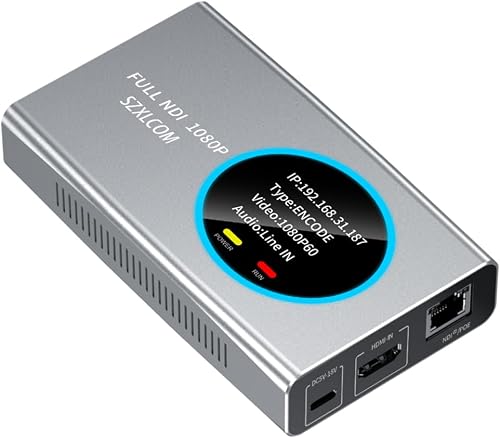 Full NDI Video Encoder Decoder, HDMI to NDI Converter Receiver Extender Capture Recorder, Low latency with HDMI Loopout, for Live Streaming/TV Broadcasting HD 1080P@60fps Support vMix, OBS to YouTube