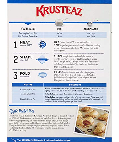 Krusteaz Traditional Light & Flaky Pie Crust Mix, 20 OZ (Pack of 6)
