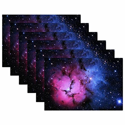 Sets de table rectangulaires Space Sky 30x45cm lavables pour table de cuisine - 5