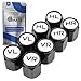 Produktbild Ventilkappen aus Aluminium, 8 Stück, in Schwarz, mit Beschriftung für Deutschland, für Auto BZW. Schrader Ventile, Reifenmarkierer PKW, Radmerker Ventil Kappen mit Dichtung, Reifenwechsel Valve Caps