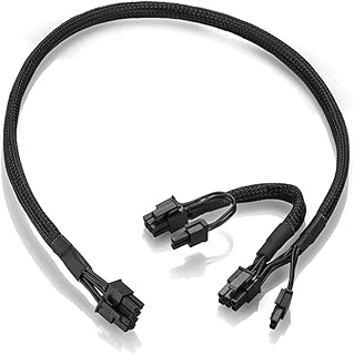 Braided ATX PSU 8 Pin Male to Dual 8 Pin 6+2 Pin PCIe Male GPU Power Supply Splitter Adapter Cable ONLY for Corsair Modular Power Supply 23.6inch + 5.9inch Tinned Copper Wire 18AWG