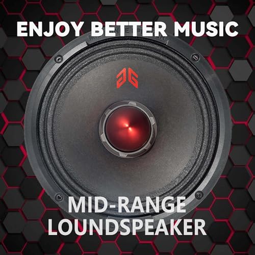 Image of MX80E2 Loudspeaker 8 Inch Midrange 640 Watts 4 Ohms Red Bullet, Premium Quality Audio Door Speakers for Car or Truck Stereo Sound System, Black (2 Speakers)