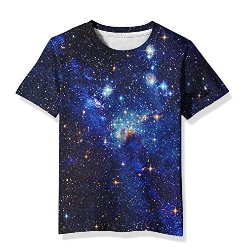 Linnhoy Kid Shirts 3D Graphic Printed Tees for Boys and Girls Novelty Fashion T-Shirts Unisex Casual Tops Size 6-16 Years