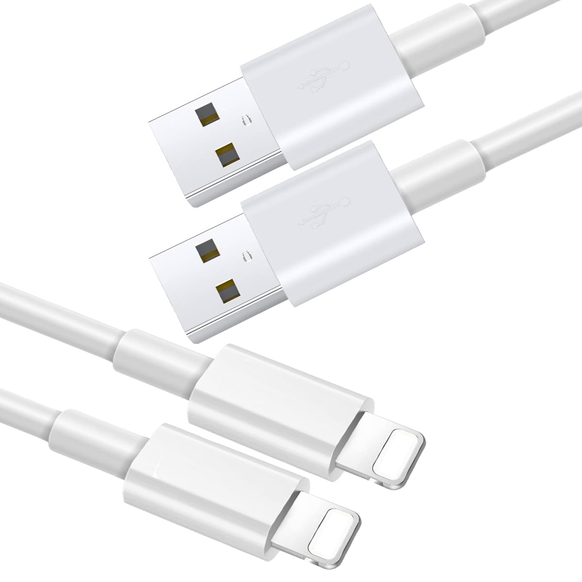 Brand-Tech2Pack for iPhone Charger Cable, 2.4A USB Fast Charging Lead for iPhone 14 13 12 11 Pro Max XS XR X 8 7 6 Plus 5, (2 Pack 1M)