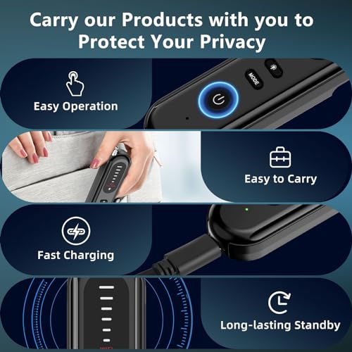 KOLHOFFR Hidden Camera Detectors, Portable Anti Spy Camera Finder GPS Tracker Detector for Travel, Hotels, Car