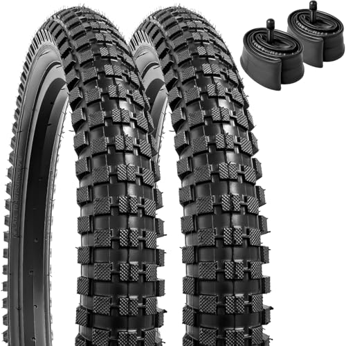 Pneu vélo 16 pouces 40-305 lot de 2 avec chambres à air valve Schrader YUNSCM Y-1092