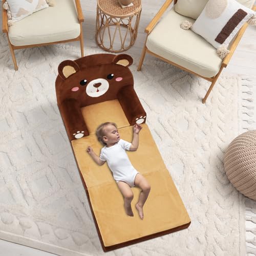 Canapé-lit enfant Ours pliable 3-en-1, decalsweet