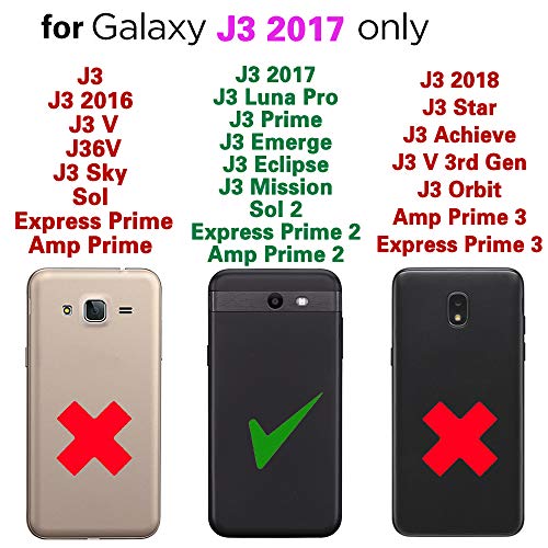 Asuwish Compatible With Samsung Galaxy J3 Luna Pro J 3 Prime 2017 Emerge 3J Eclipse Mission Case And Tempered Glass Screen Protector Cover Cell Accessories Silicone Phone Cases For Glaxay S327Vl Black #TOP1