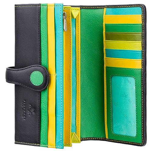 Visconti P2 Neptune Soft Womans' Leather Wallet/Purse with Polka Dots (Lily Pad)3