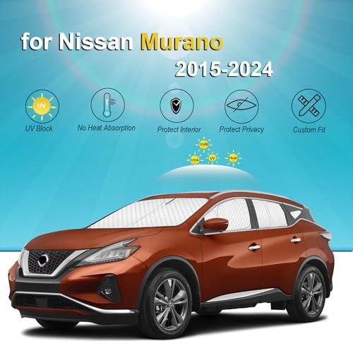 Image of KMF 8pcs Thicken Sun Shades for Nissan Murano 2015-2024 Accessories, Full Car Window Covers Sunshade for Windshield Side Rear, UV Block and Blackout Privacy for Car Camping Outdoor