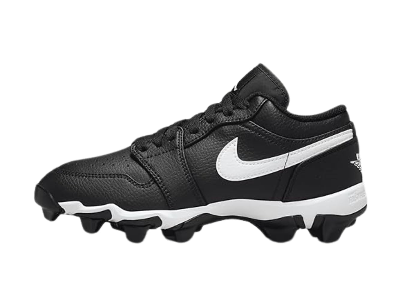 Jordan 1 Low Little/Big Kids' Cleats (HF6885-001, Black/White/White) Size 10