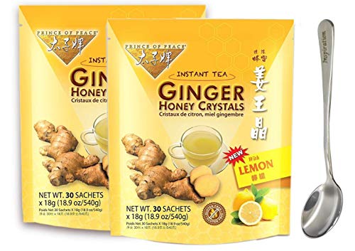 Instant Lemon Ginger Honey Crystals 19oz/540g (30 sachets) With FREE Gift Logo Steel