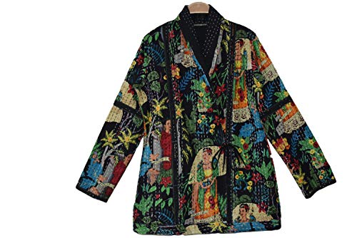 Rajbhoomi Women Kantha Jacket Print Cotton Fabric Handmade Quilted - Main Image