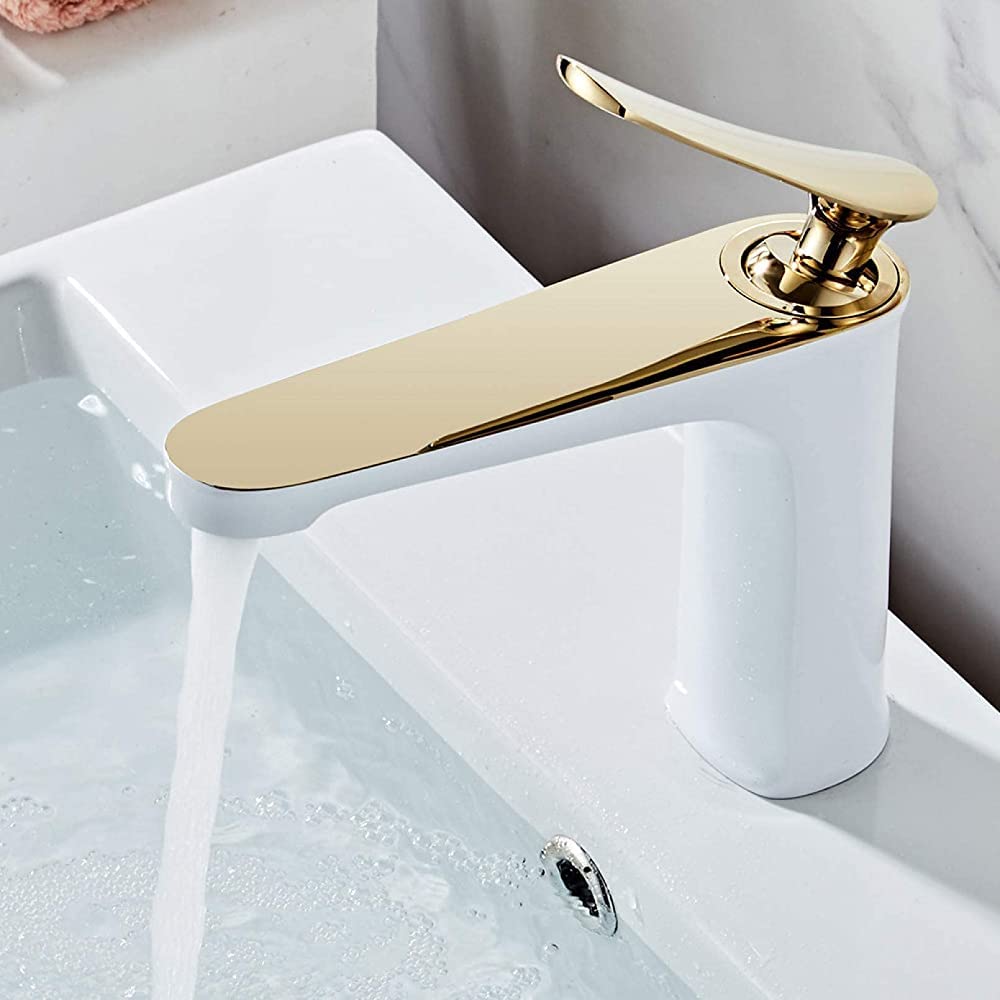 Robinet de salle de bain en laiton blanc pour remplacer un vieux mitigeur d'évier