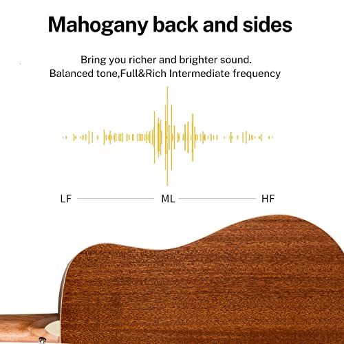 Mulucky Acoustic Guitar for Beginner Adult Teen Full Size Cutaway 41 inch Acustica Guitarra Bundle Kit For Student - MU-AYT