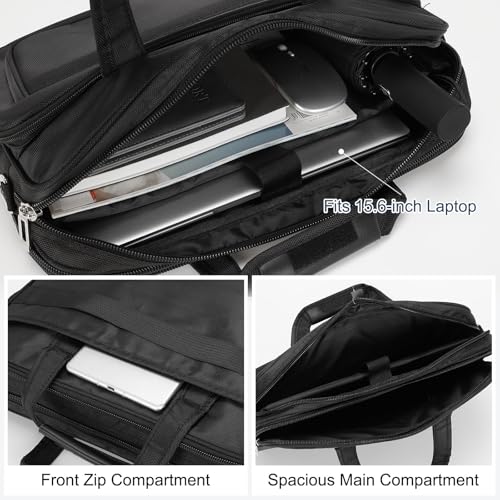 uxcell 15.6 Inches Laptop Bag Case, Water-Resistant Laptop Briefcase, Black3