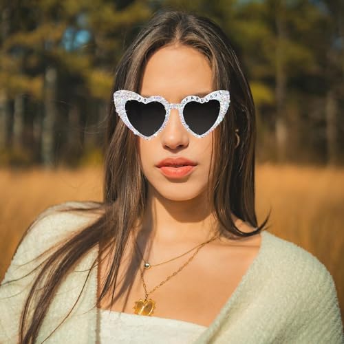 30th Birthday Glasses for Women - White 30 & Fabulous Shiny Diamond Pearl Sunglasses for Women 30th Birthday Party Supplies3