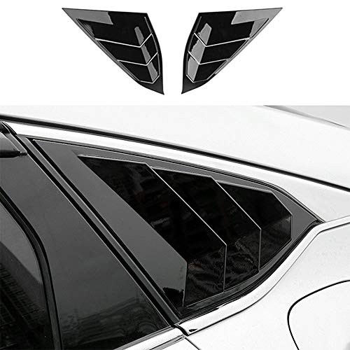 BOLTRY ABS Rear Side Window Louvers Air Vent Scoop Shades Cover Blinds Trim for Honda Accord 2018 2019 2020 2021 2022?Bright Black?