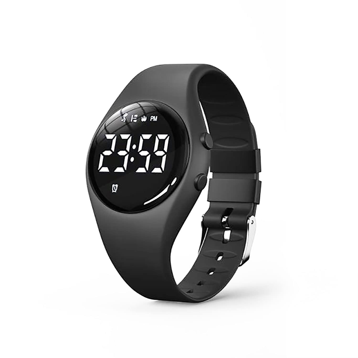 HUYVMAYFitness Pedometer Watch Without App, 20-Day Battery Life Rechargeable Watch, IP68 Waterproof Digital Watch with Alarm Clock Timer Steps Distance Calories Counter for Women & Kids aged 5 and up