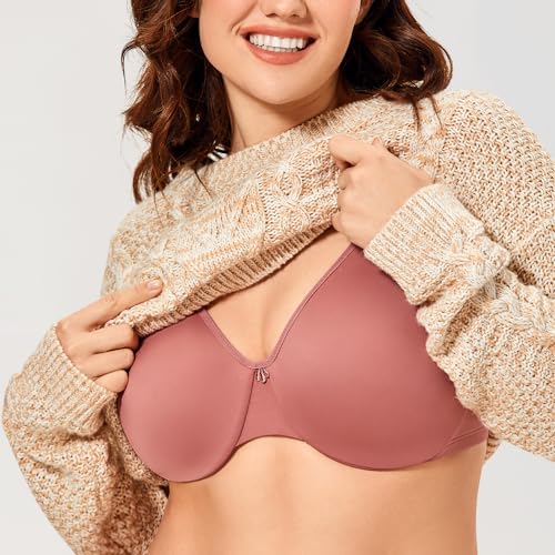 Image of CALVENA Women's Full Coverage Minimizer Bra | Plus Size, Underwire Support, Seamless Smooth Cups, U-Back