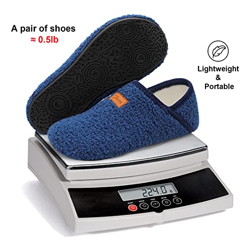 Fires Unisex Womens Slippers Mens Slippers Socks Artificial Woolen House Slippers For Women Men Skin-Friendly House Shoes For Women Men With Moisture-Wicking Velvet Lining Around Home Fires Shoes With Non Slip Rubber Sole For Indoor/Outdoor & Travel Darkblue 7-7.5 Women/5.5-6 Men #TOP5