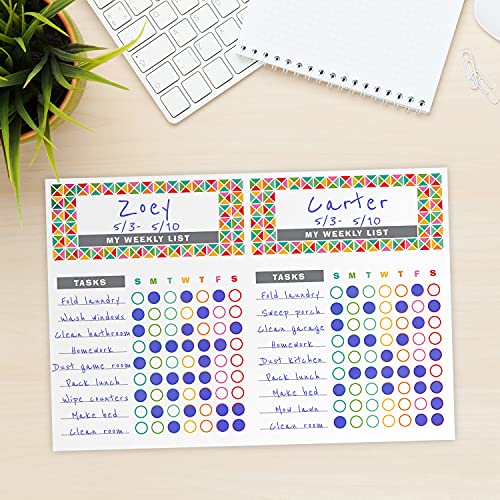 Tableau de corvées adhésif et repositionnable avec bloc de 52 listes de tâches