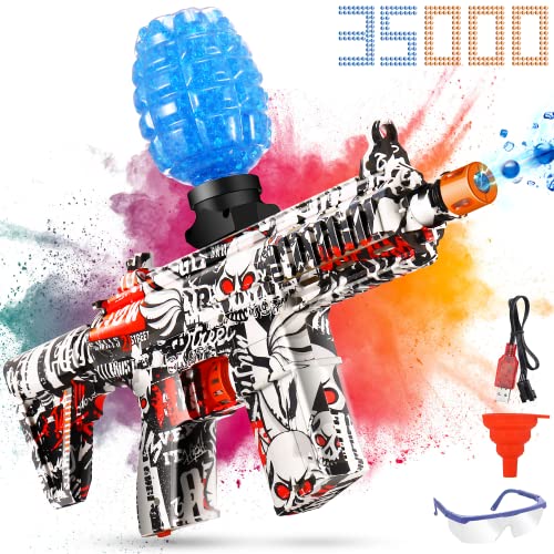 Splatter Ball Blaster Automatic, Electric Gel Ball Blaster with 35000 Water Bead, Bosiil Orby Splat Ball Blaster Toy for Outdoor Activities Shooting Game, Gifts for Boys, Girls (Red)