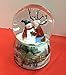5" Musical Girl Kissing Snowman Winter Scene Christmas Glitterdome