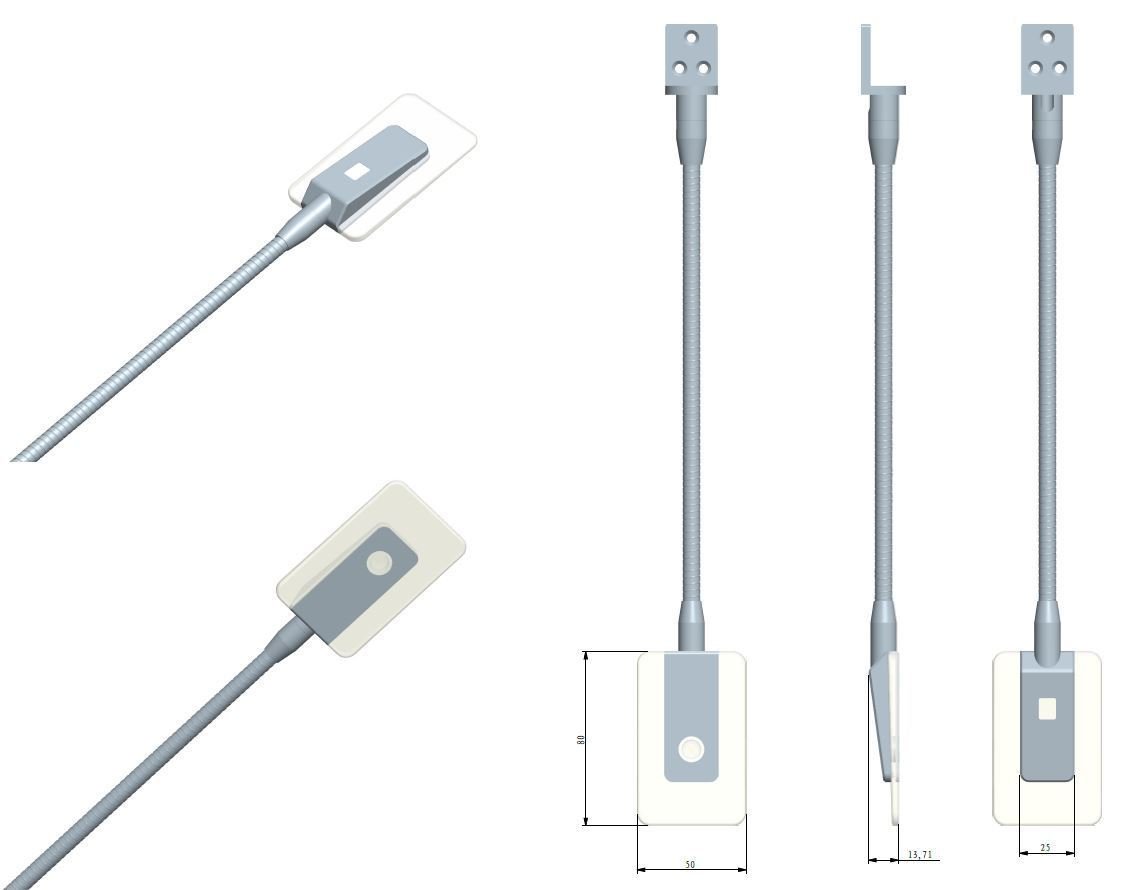 kalb Material für Möbel LED Bettleuchte Leseleuchte Flexleuchte Nachttischlampe Leselampe Nachtlicht, Modell:1er SET silbergrau