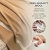 Wool Blanket & Throws 90% Wool Warm Blanket Soft Couch Blankets 75x55 Twin Throw Blankets for Living Room, Camping, Outdoors, or Car Travel with Exquisite Box for Gift (Camel)