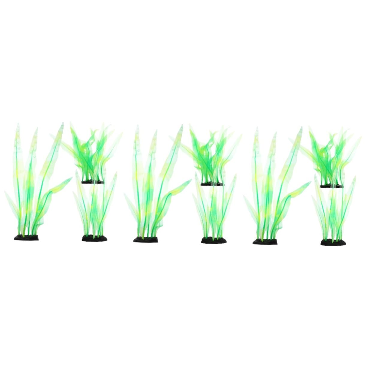 minkissy 9 piezas decoración de paisaje falsas algas marinas decoración botánica grande acuario brillo pecera decoraciones artificiales plantas acuario plantas artificiales pecera plantas resina