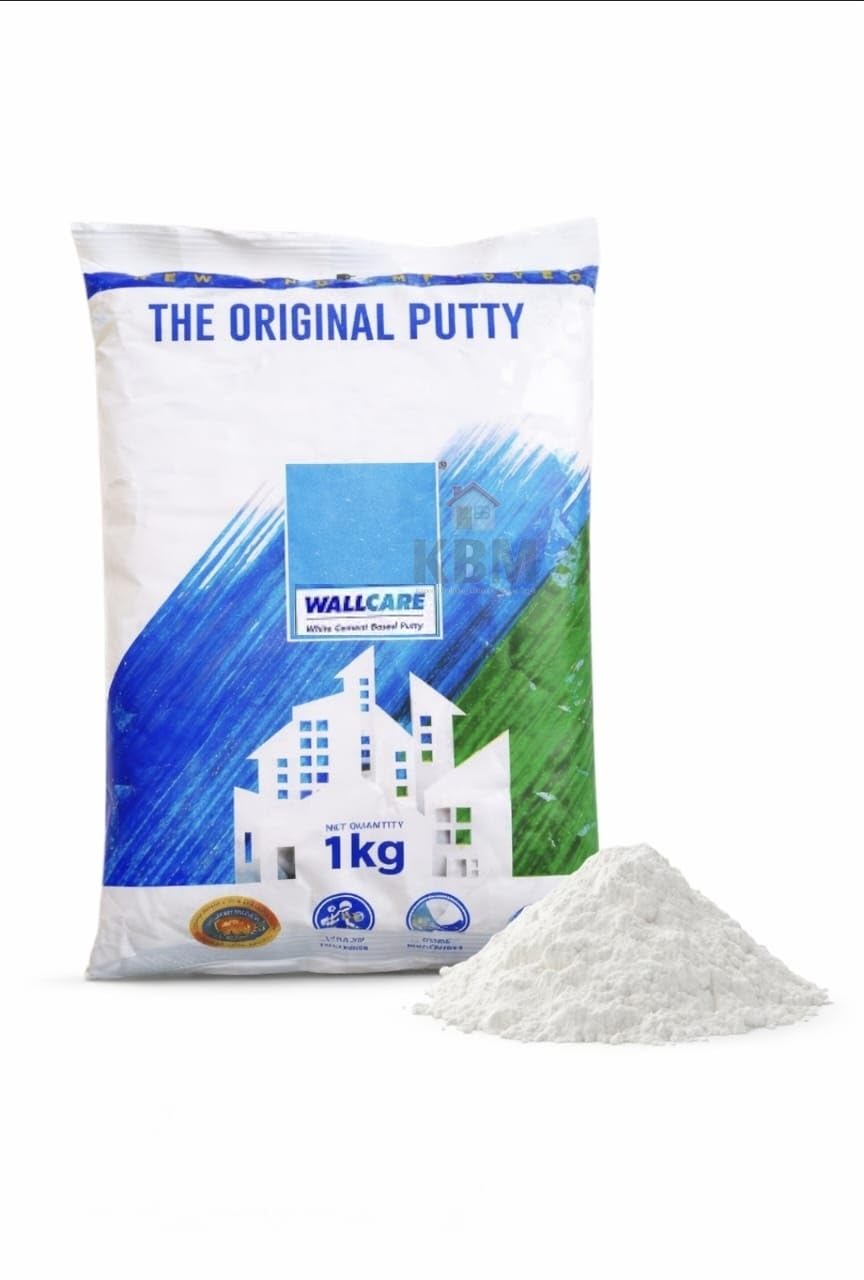White WallCare Putty | White Cement Based Wall Putty for Interior & Exterior Walls | Smooth Finish, Water Resistant | Paint Base Putty (1KG)