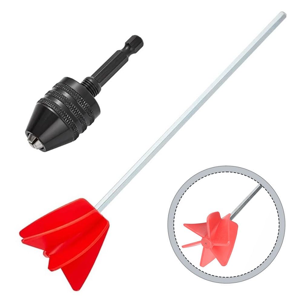 Lot de 2 agitateurs de peinture électriques avec tiges hexagonales de 0 66 cm pour mélanger l'époxy et le mastic pour les tâches de mélange de peinture et de résine (B)