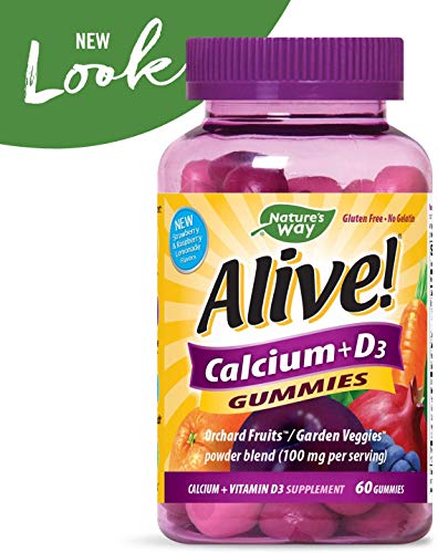 Nature's Way Alive! Premium Calcium + D3 Gummies, Supports Healthy Bones & Muscles*, Strawberry and Raspberry Lemonade… - Image 3
