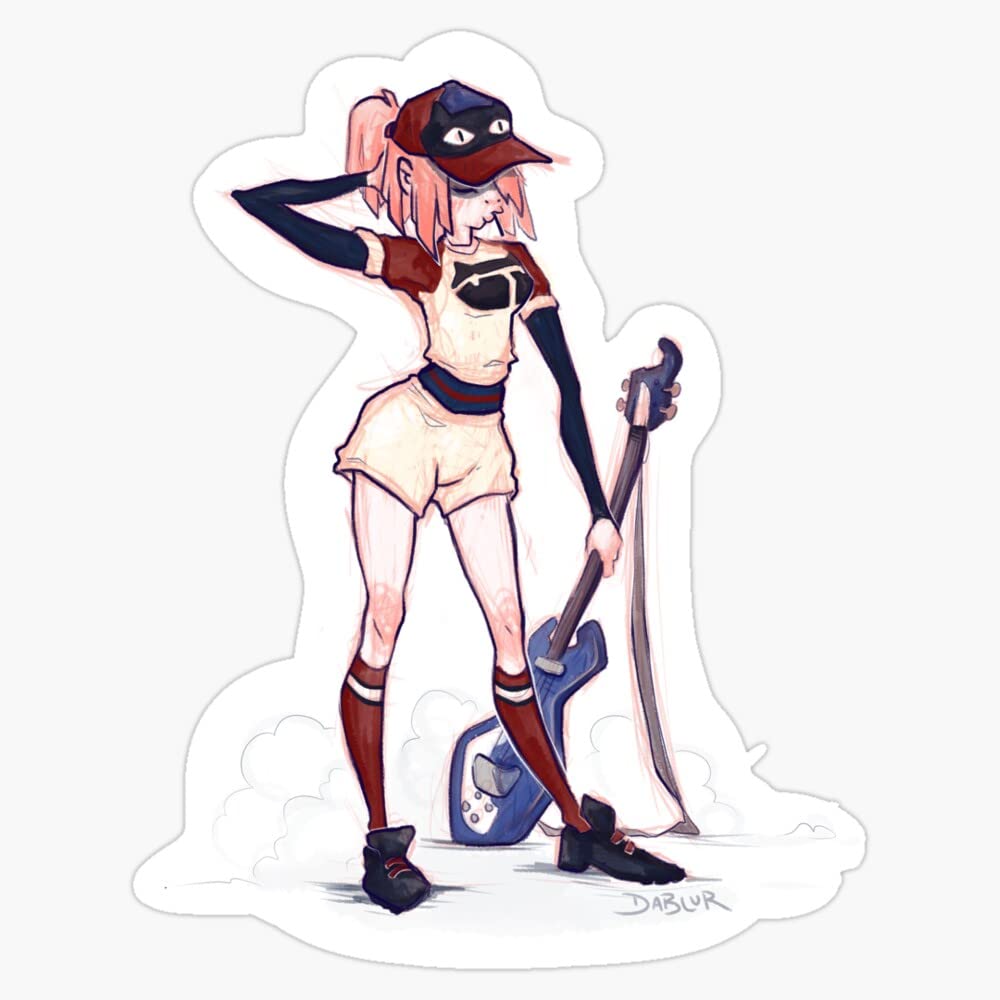 Haruko FLCL - Baseball Outfit Bumper Sticker Vinyl Decal 5"