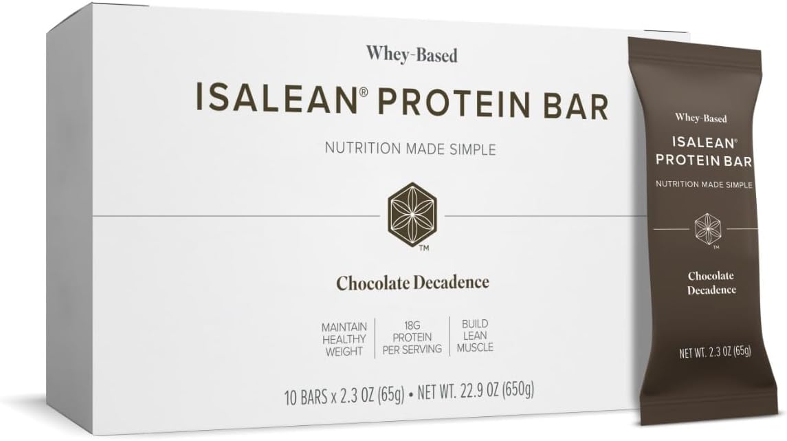 Whey-Based IsaLean® Protein Bar – For Meal Replacement & Muscle Support Chocolate Decadence (10 Bars)