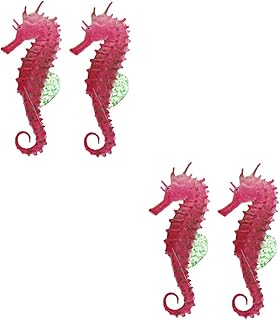 Mipcase 4 Peças De Paisagem Tema De Praia Ornamentos De Cavalo Marinho Habitat Acessório De Silicone Ornamento De Simulação De Peixe- Oceano Acessórios Domésticos Ornamento De