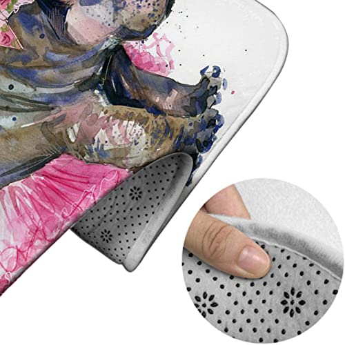 Badezimmerteppich-Set, 3-teilig, süßes Baby-Nilpferd, waschbare Badeteppiche, rutschfest, mit Stützpolster, Konturteppich und Toilettendeckelbezug – Bild 5