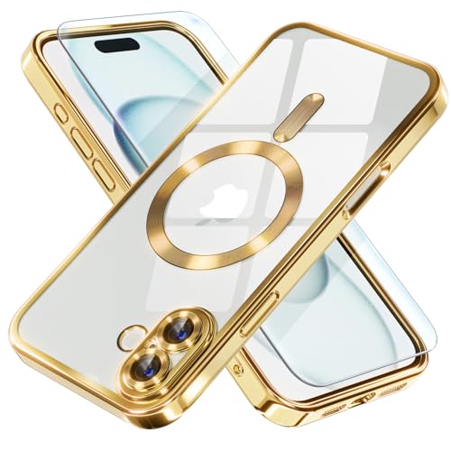 Image of Misea Magnetic for iPhone 16 Plus Case Compatible with MagSafe Gold