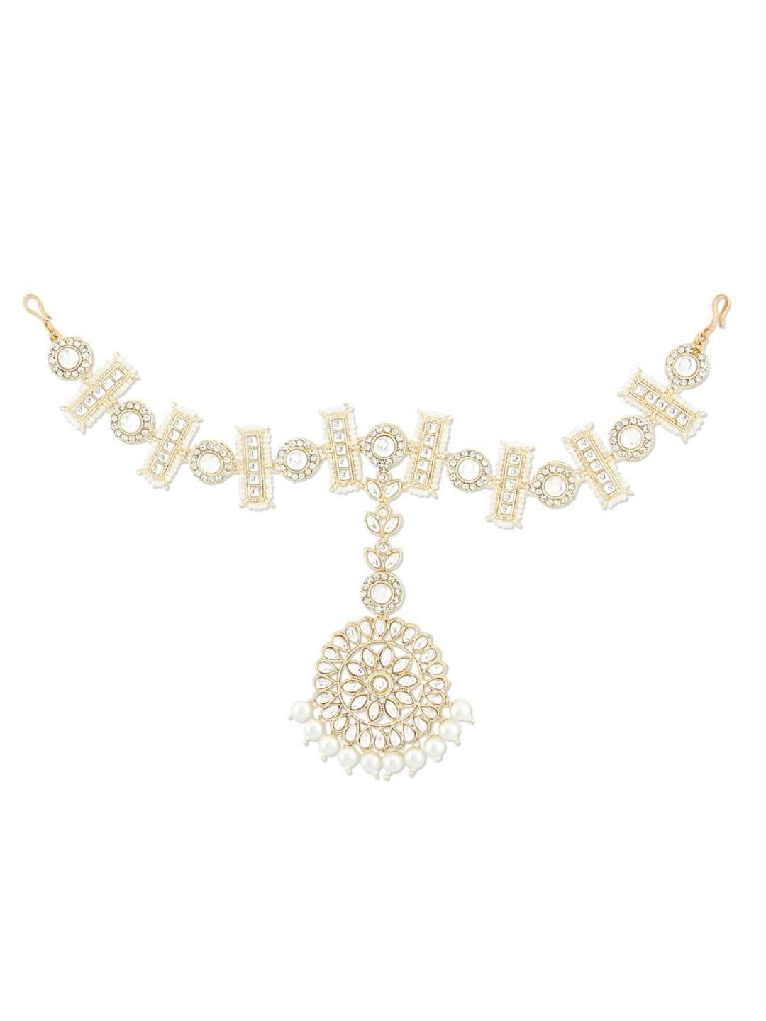 Zaveri Pearls Gold Tone Kundan & Pearls Embellished Bridal Mathapatti Style Maangtikka For Women-ZPFK18469 (B0DBTXDN18) Amazon Price History, Amazon Price Tracker