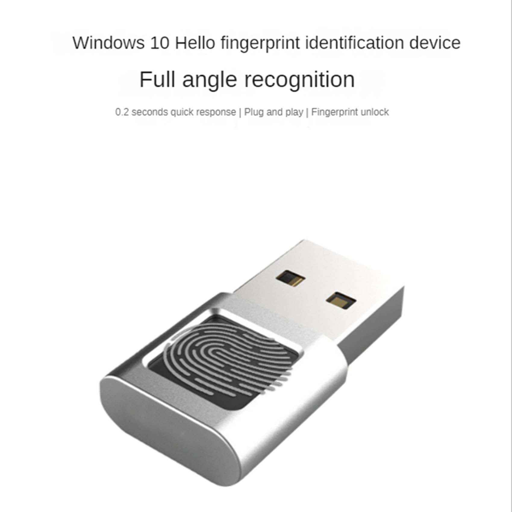 2X Mini USB Módulo Lector de Dactilares Dispositivo Escáner Biométrico para Windows 10/11/Hello Dongle Portátiles PC Llave de Seguridad USB