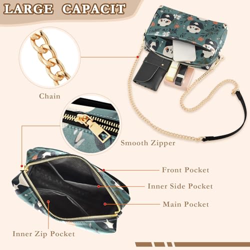 Leather Crossbody Bags Shoulder Purse Cross Body Bag for Women Cute Panda Travel Design Handbag4