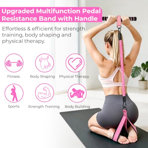 Image of Upgraded Pedal Resistance Band with Handle