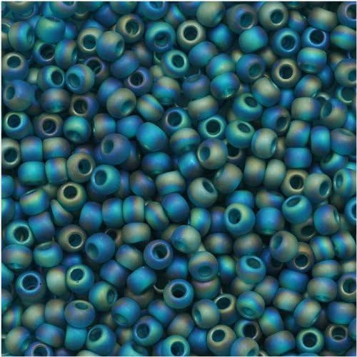 Toho Round Seed Beads 11/0 #167BDF 'Transparent Rainbow Frosted Teal' 8 Gram Tube